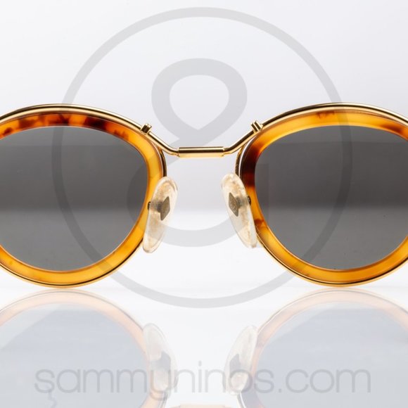Jean Paul Gaultier 56-2271 sunglass.GOLD-PLATED metal frame with tortoise plasti - Picture 10 of 11